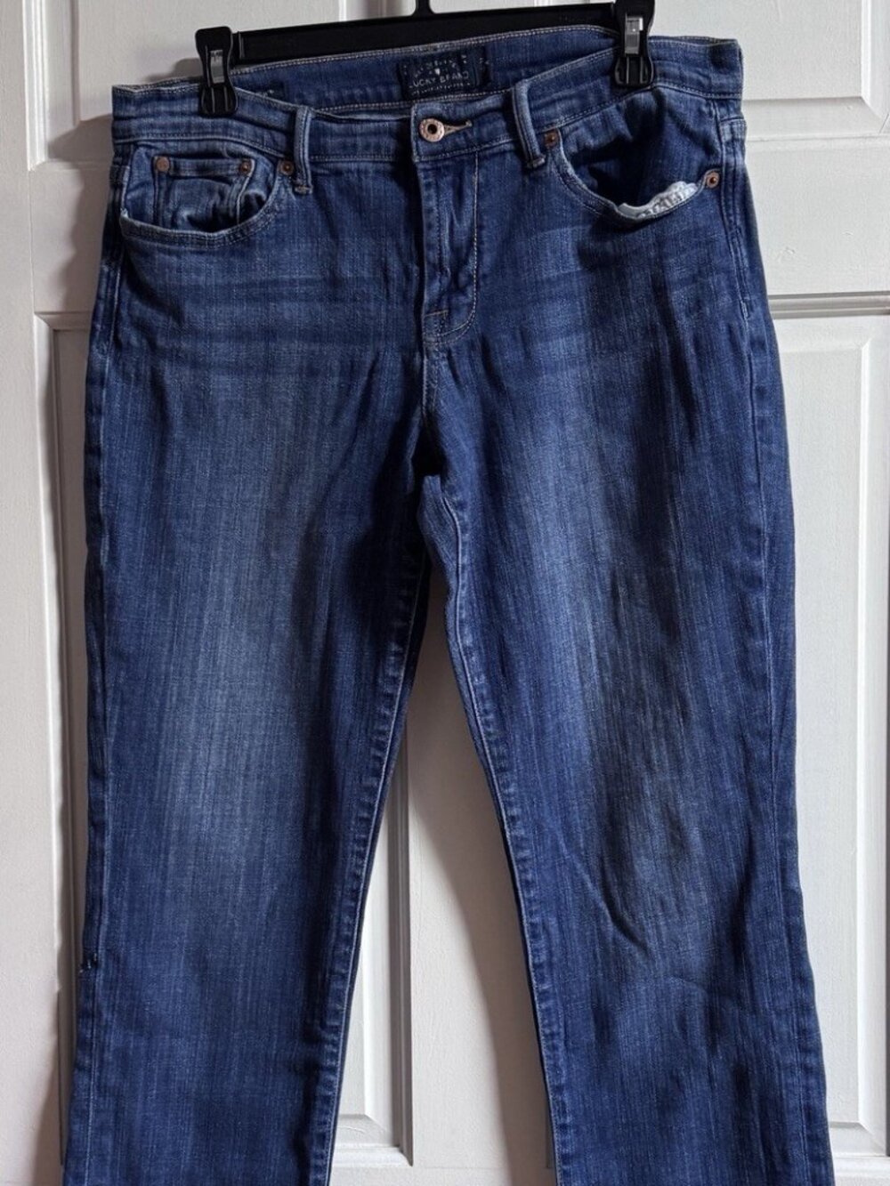 Lucky Brand Jeans Women's Straight Stone Wash Blue Denim Size 12/31R